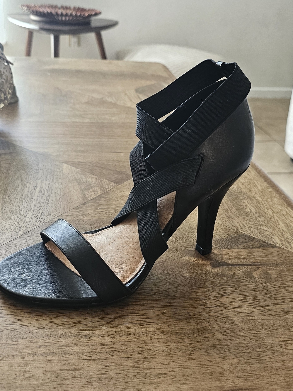 Torrid Black Crisscross Ankle Strap Heels